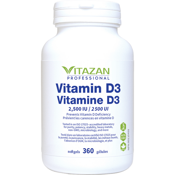 Vitamin D3 (2,500 IU · Prevents Vitamin D Deficiency)