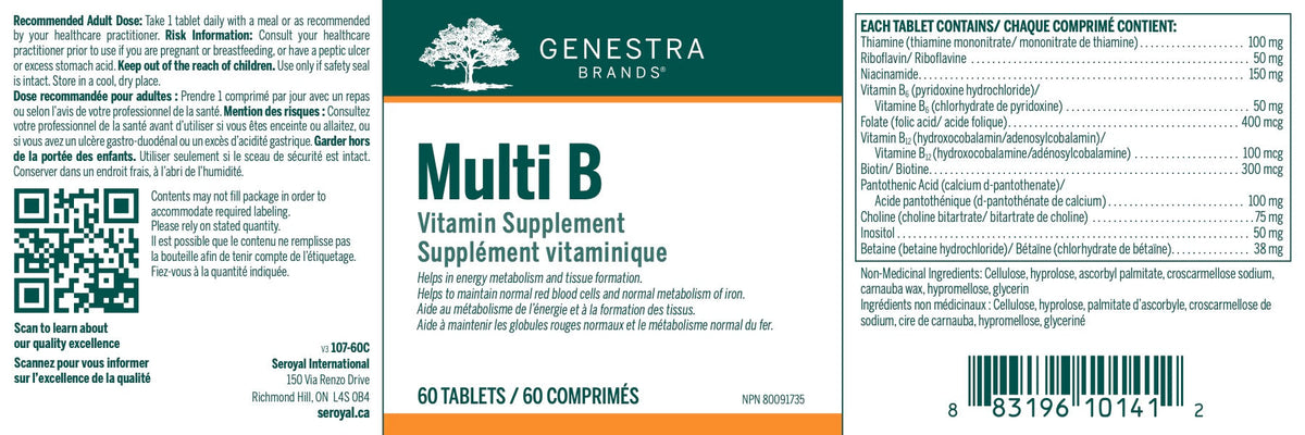 Multi B - Genestra Brands - La Naturopathe Moderne – La Naturopathe ...