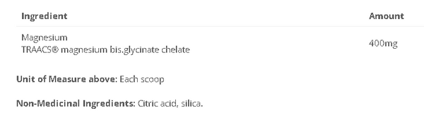 Magnesium Bis Glycinate - 400mg Full Chelate Powder
