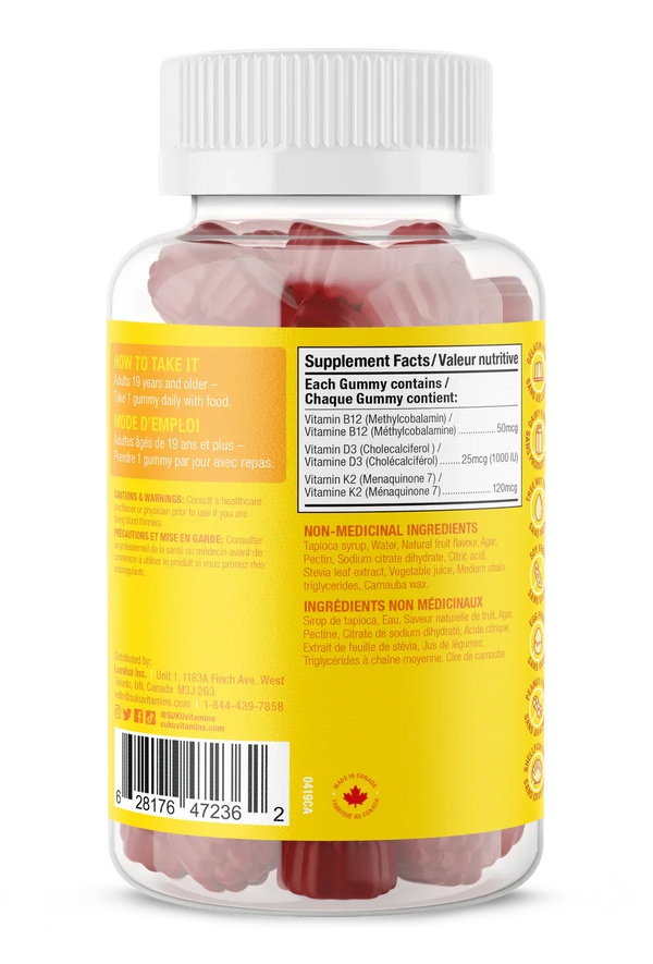 Vitamine D3+K2+B12