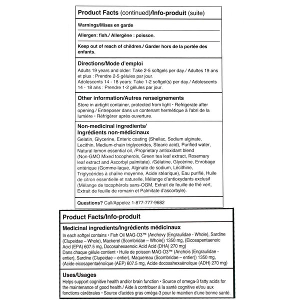 Huile de poisson monoglycéride MAG-O3 Daily Omega-3 Premium