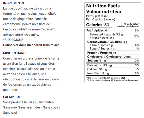 Latte doré aux Curcuma et Gingembre